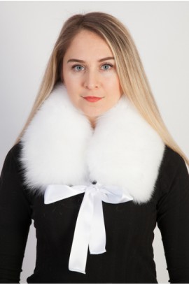 White fox fur collar - neck warmer